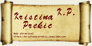 Kristina Prekić vizit kartica